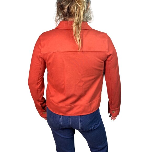 NWT J. Jill Wearever Collection Womens Rust orange stretch Button-Up Jacket Medi - Picture 6 of 9
